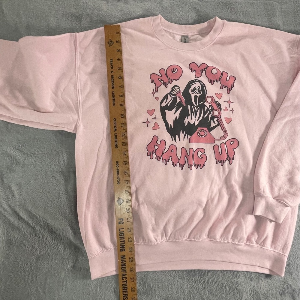 Scream‎ Horror Movie Pink Graphic Crewneck Sweatshirt Oversized Size XL Y2K - Picture 7 of 7